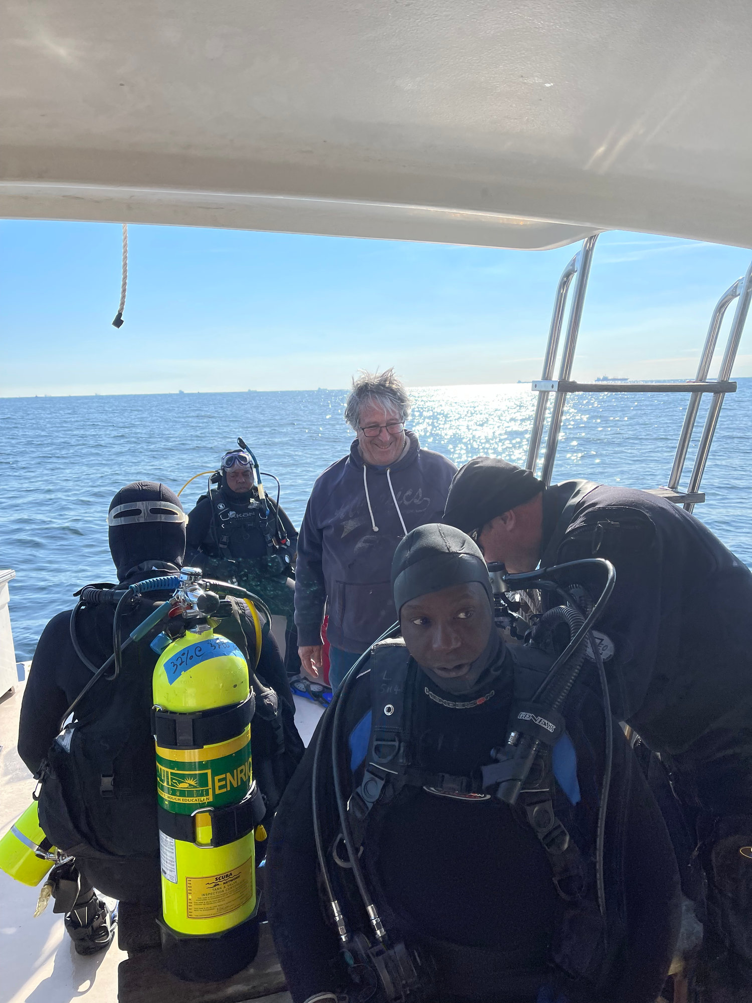 Divers on the boat after a dive