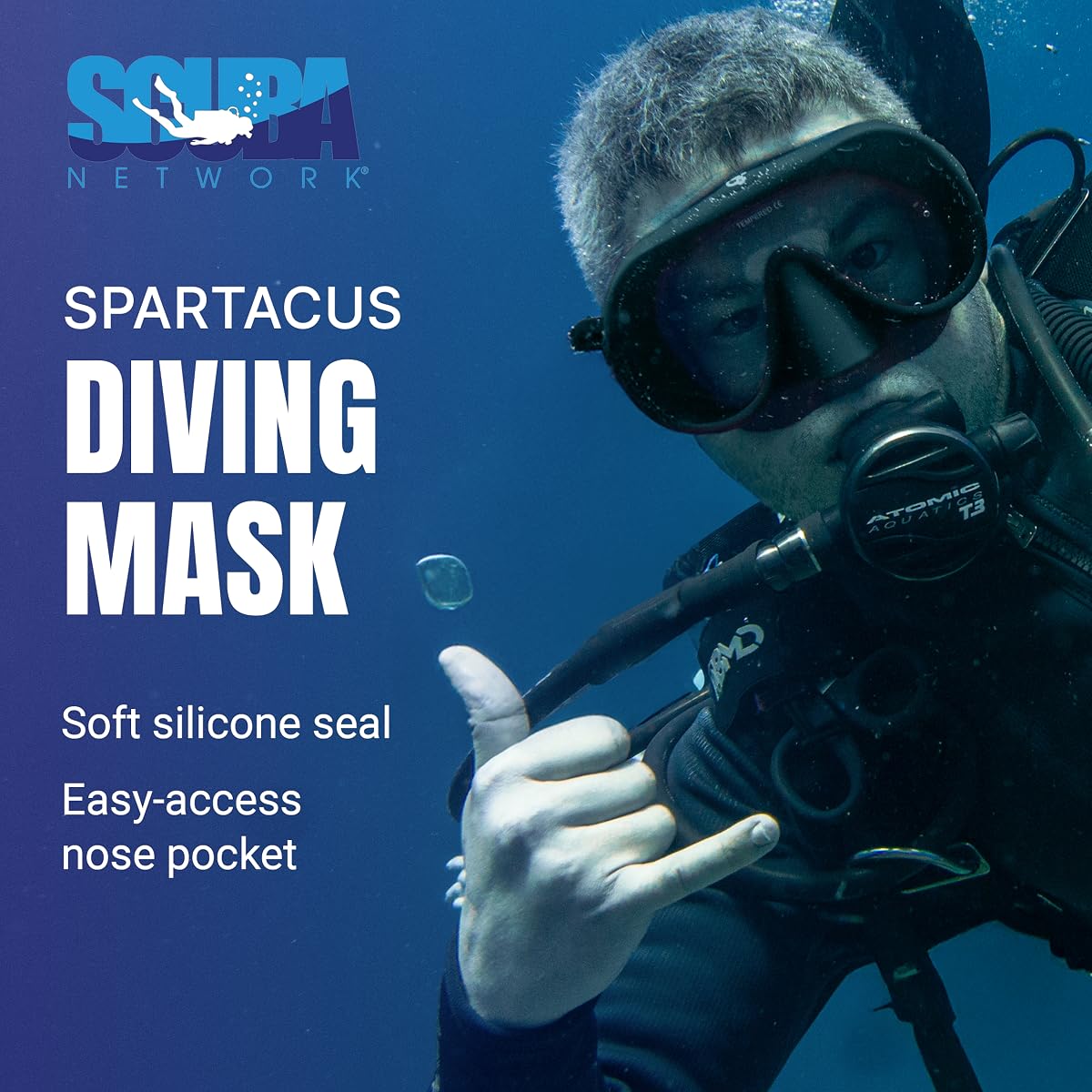 Diver wearing the Spartacus mask